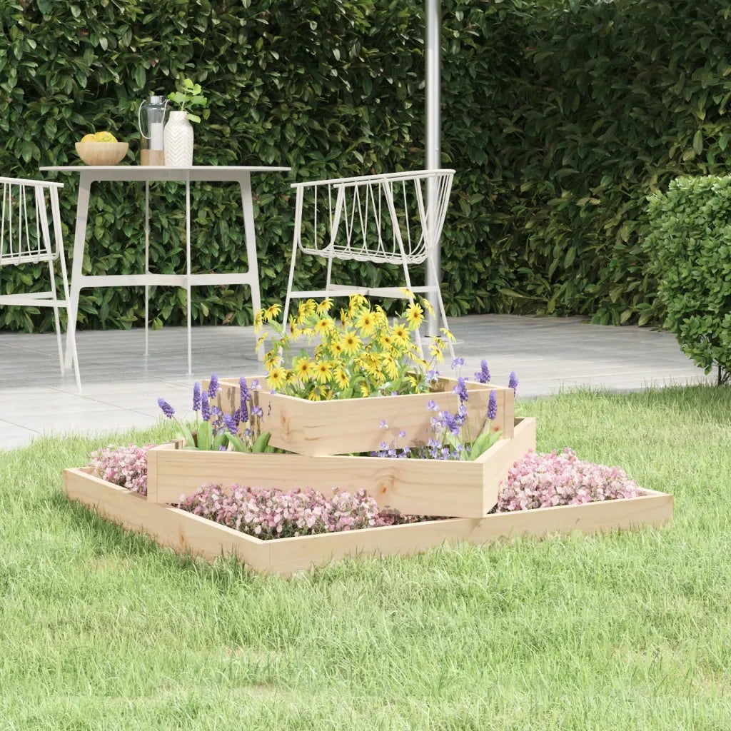Fioriera | Cassetta per fiori | Vaso 83x83x27 cm in Legno Massello di Pino