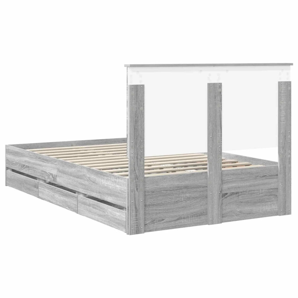 Struttura del letto con cassetto Grigio Sonoma 120 x 190 cm 3409480