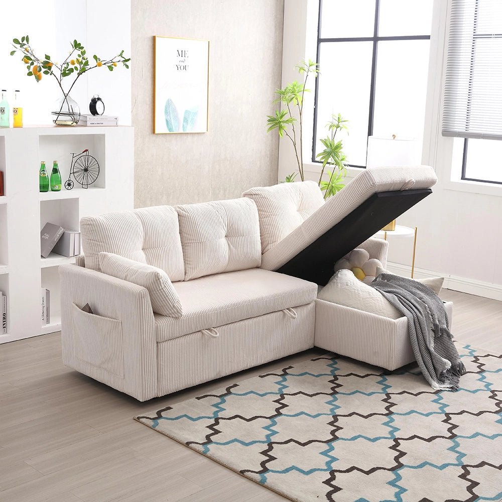 Divano letto multifunzione - Xylo - Modulare L, con sedili contenitori