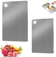 Piastra di taglio in titanio - Piastra di taglio bifacciale - 2 pezzi - Leggera - Acciaio inossidabile - 30 x 20 cm / 24 x 15 cm - Piastra di taglio per cucina