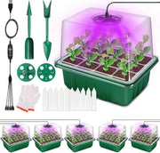 Impianto di coltivazione mini brocchi con timer e regolazione di illuminazione - Luce a tutto spettro - Scatole di coltivazione con coperchio e ventilazione - Ideale per la crescita delle piante e la germinazione dei semi