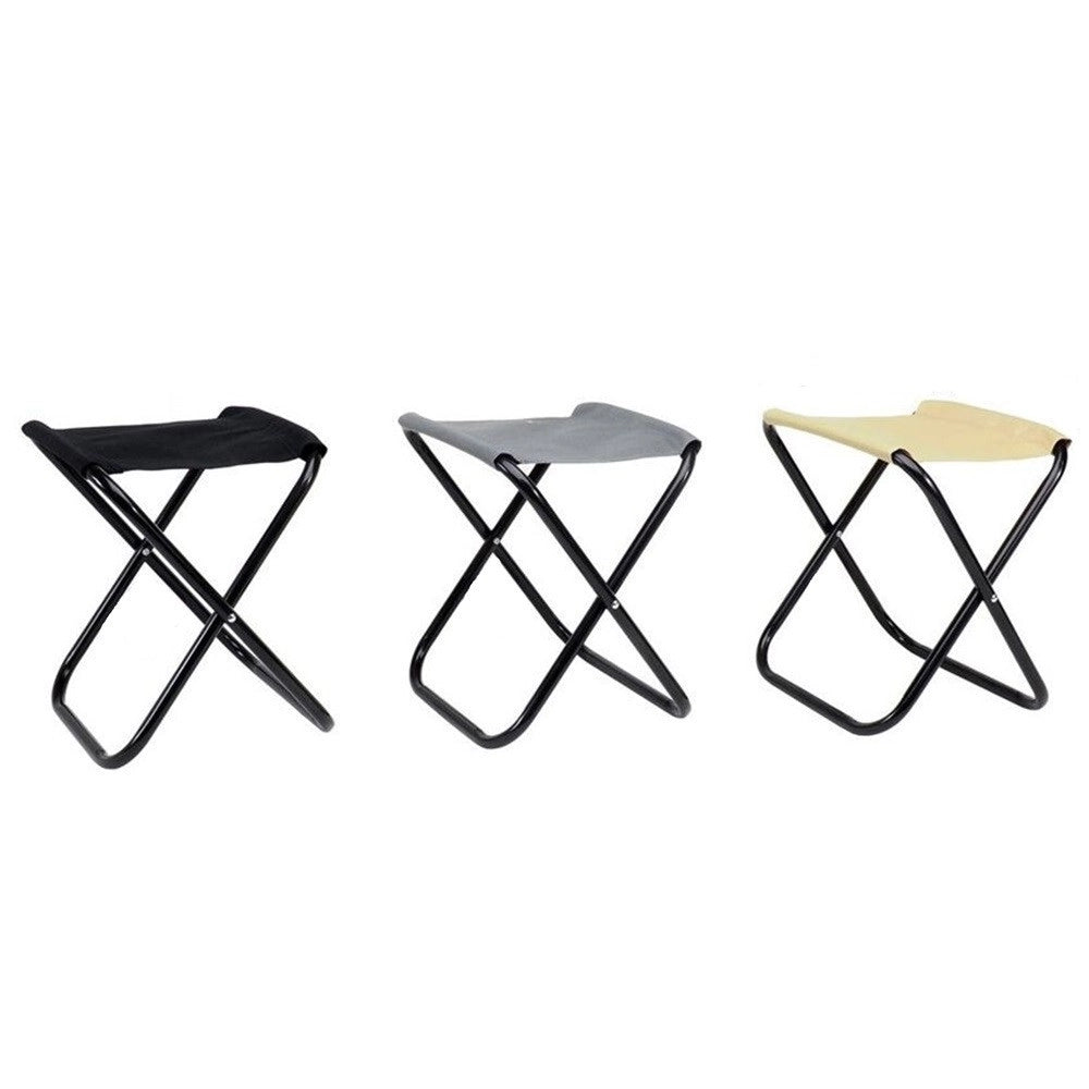 Trade Shop - Set 3pz Sgabello Pieghevole In Metallo Tessuto Per Campeggio Pesca Spiaggia Mare 020228 -