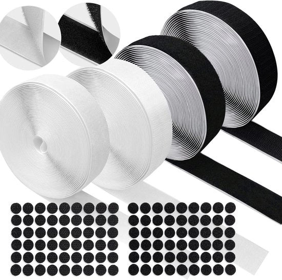 Set di nastri e nastri a laccio - 8 metri x 20 mm - nastro adesivo autoadesivo - 54 paia di punti di adesivo - fissaggio pesante e impermeabile - attività DIY per casa e ufficio