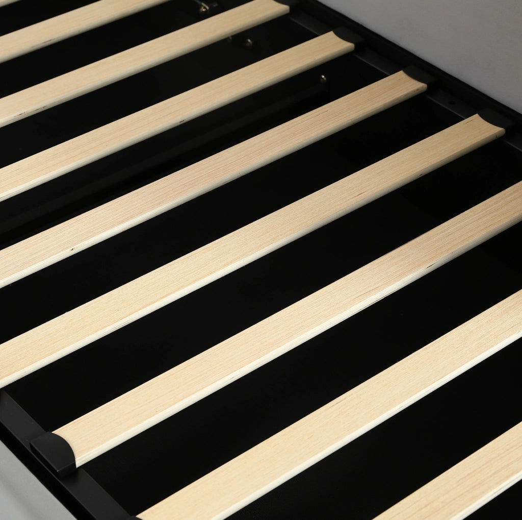 Letto imbottito 90x200 cm con contenitore idraulico in velluto e compensato