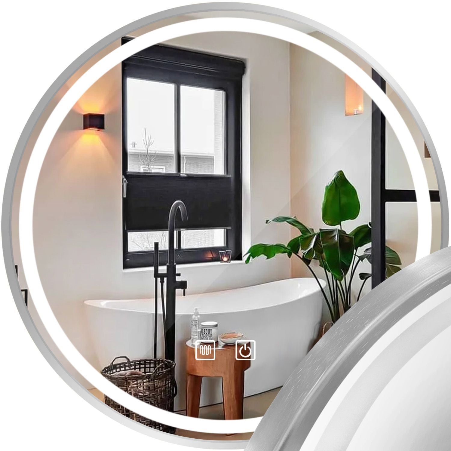 Specchio Led 80cm Mmj Brush Silver