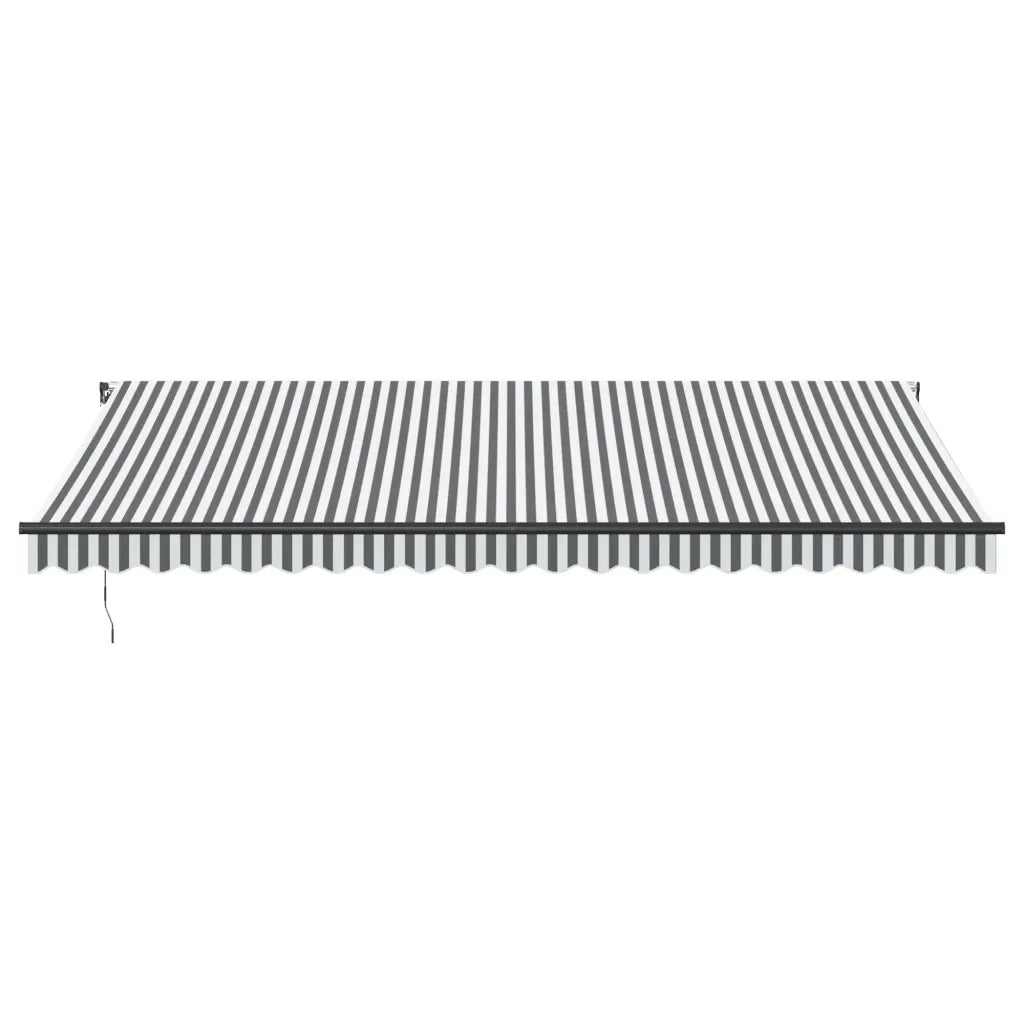 Tenda Retrattile Manuale con LED Antracite e Bianco 500x350 cm 3215817