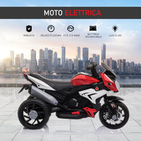 Moto Elettrica per Bambini 6V  Nera e Rossa