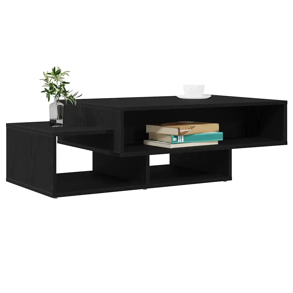 Tavolino Salotto Rovere Nero 105x55x32 cm Legno Multistrato