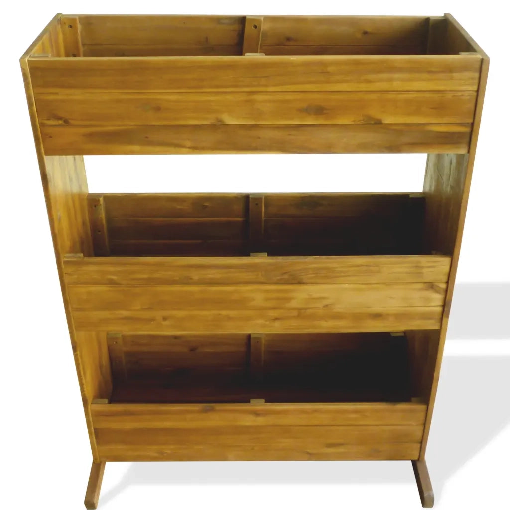 Letto Rialzato da Giardino a 3 Livelli Legno Massello di Acacia 43792