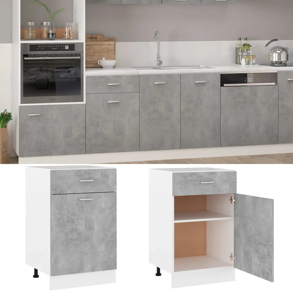 Armadio Inferiore Cassetto Â“LyonÂ” Grigio Cemento 50x46x81,5