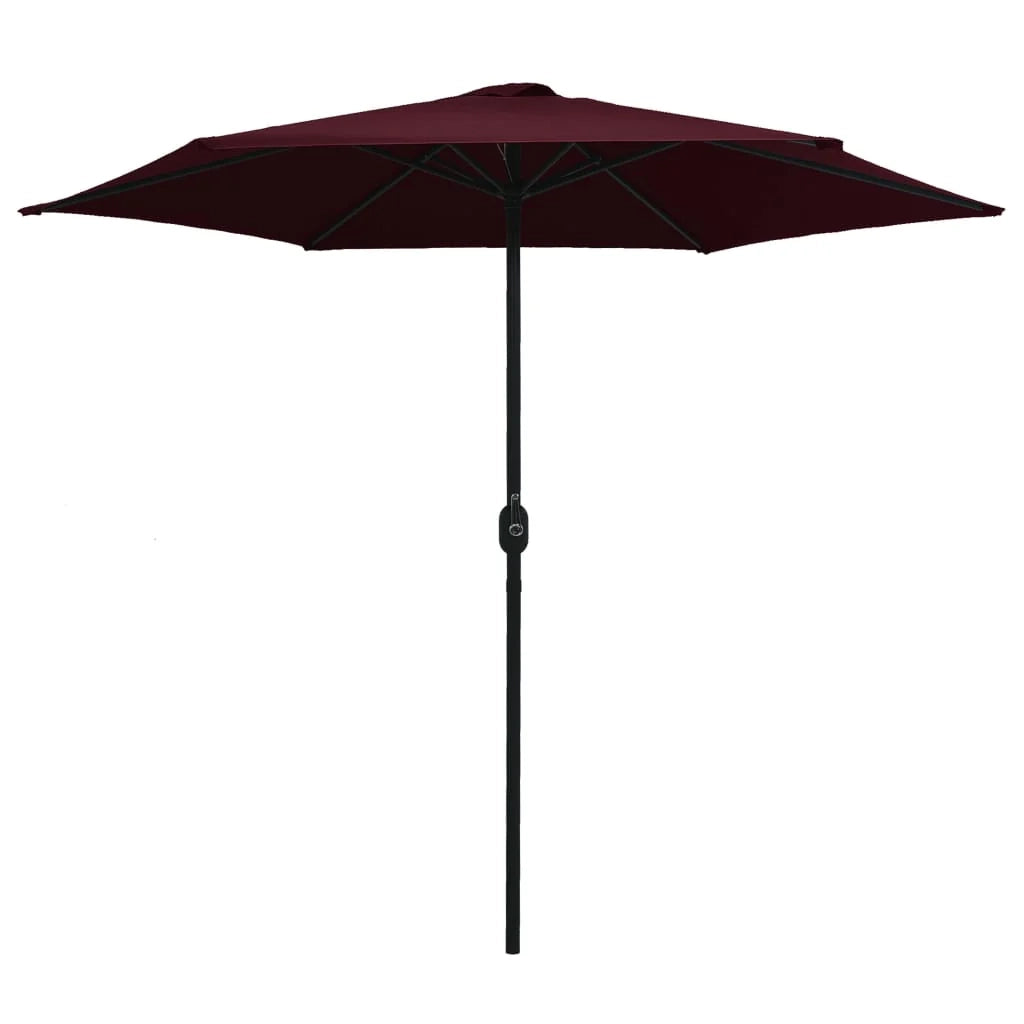 Ombrellone da esterno e palo in alluminio 270 x 246 cm bordeaux 02_0008288