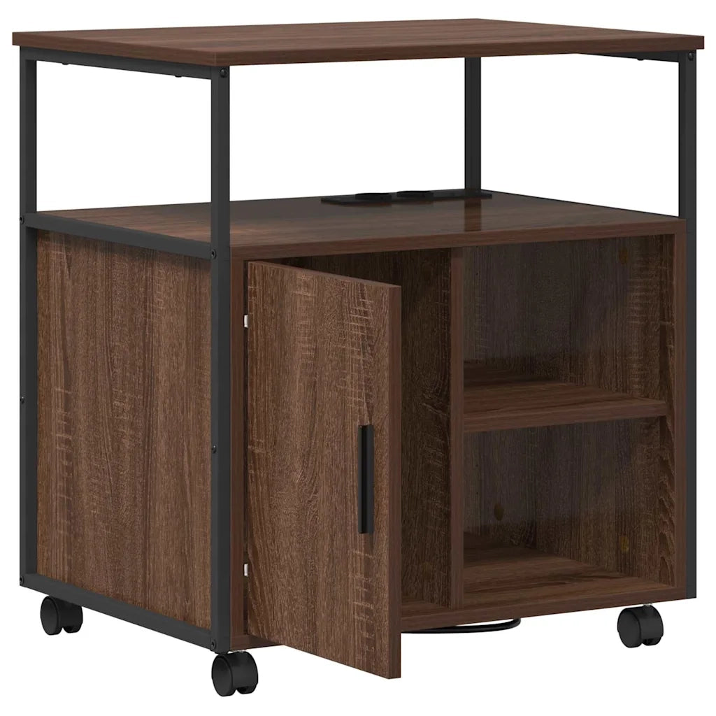 vidaXL Mobile per Ufficio con ruota Rovere marrone 61 x 46 x 67 cm
