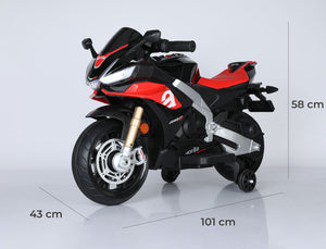 Moto Elettrica per Bambini 12V con Licenza Aprilia RSIV Small Nera