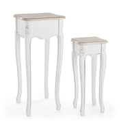 Tavolino in Legno Antico Bianco Shabby Chic Justine Bizzotto Formato: L