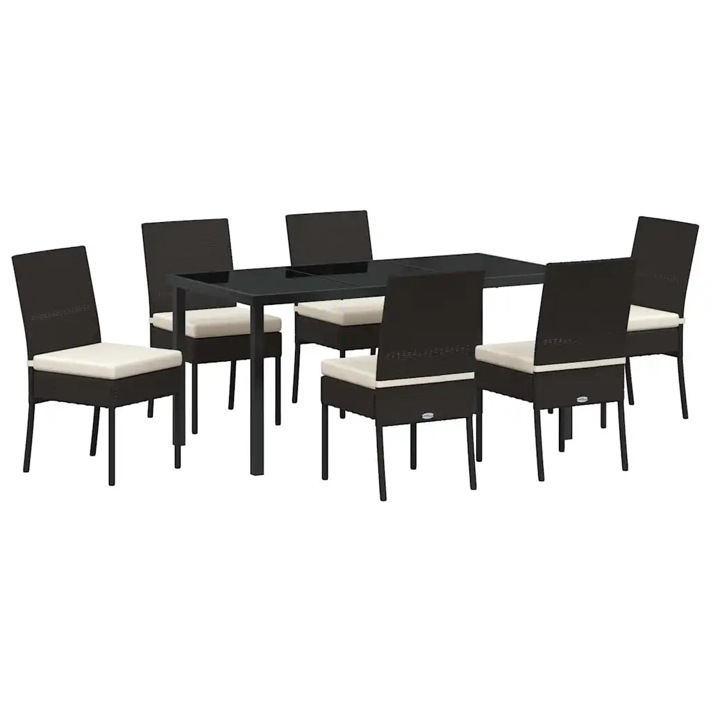 Set da Pranzo per Giardino 7 pcs Nero 3379209