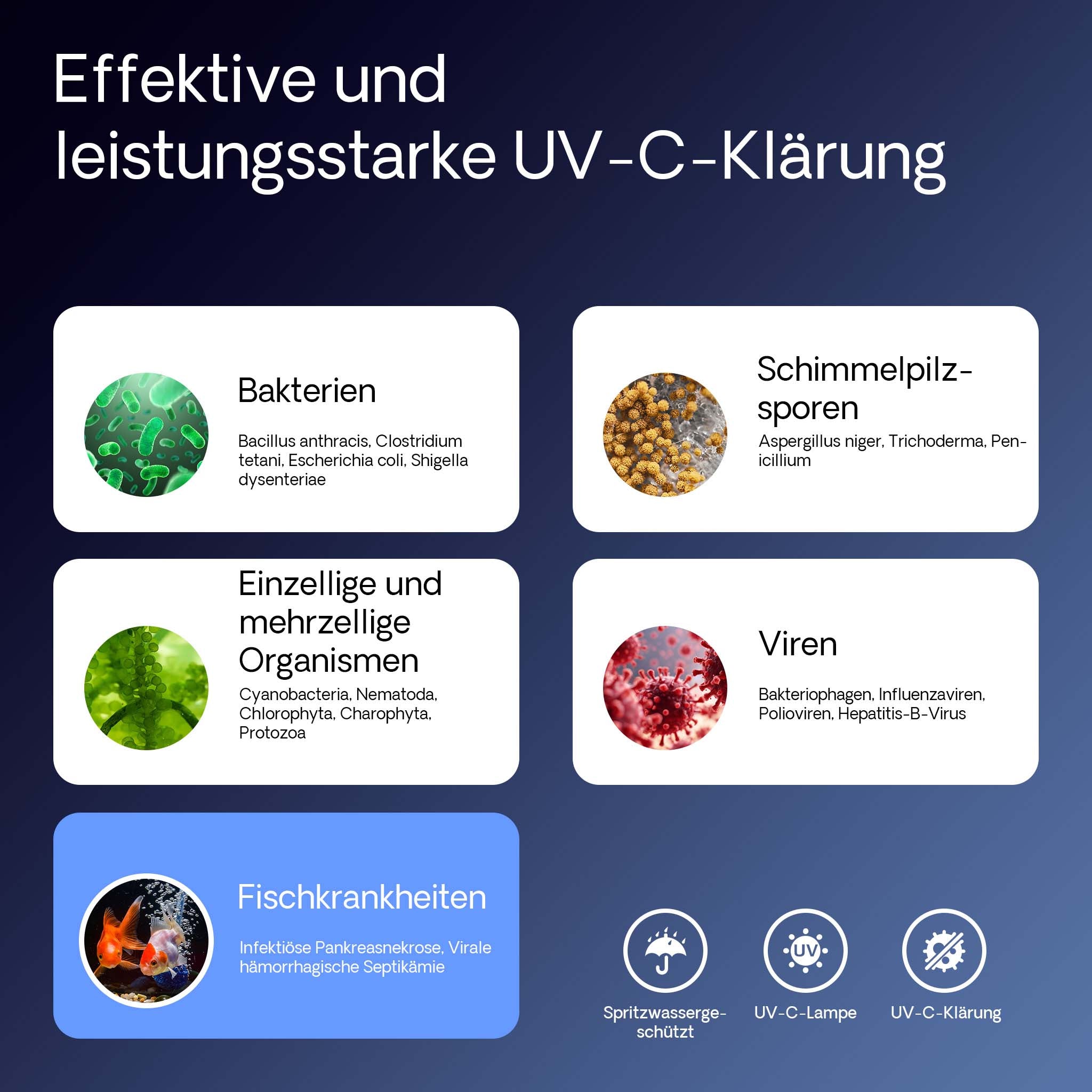 CUV-636 Chiarificatore acqua per laghetti 36W Sterilizzatore UVC