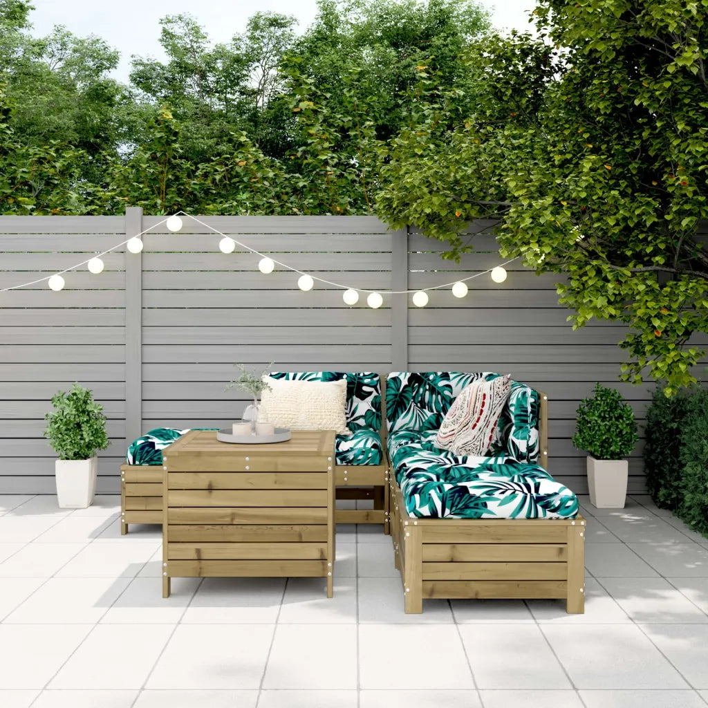 Set Divani da Giardino 6 pz in Legno Impregnato di Pino 3250707