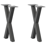 Gambe per Tavolino da CaffÃ¨ a Forma di X 2 pz Antracite 28x(42-43) cm Acciaio