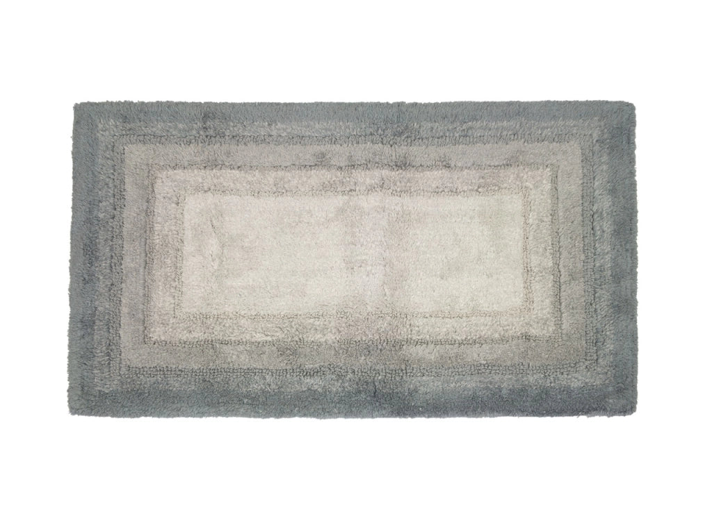Tappeto Bagno Rettangolare In Spugna Morbida Antiscivolo Degradè Carbone - 55x110 - Carbone
