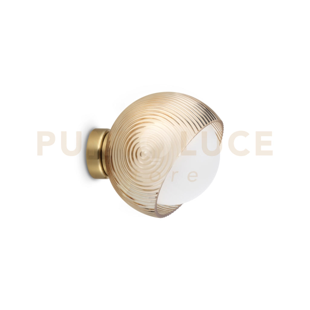 BLOOM APPLIQUE A PARETE 1 LUCE ATTACCO E27 LAMPADINA INCLUSA OTTONE