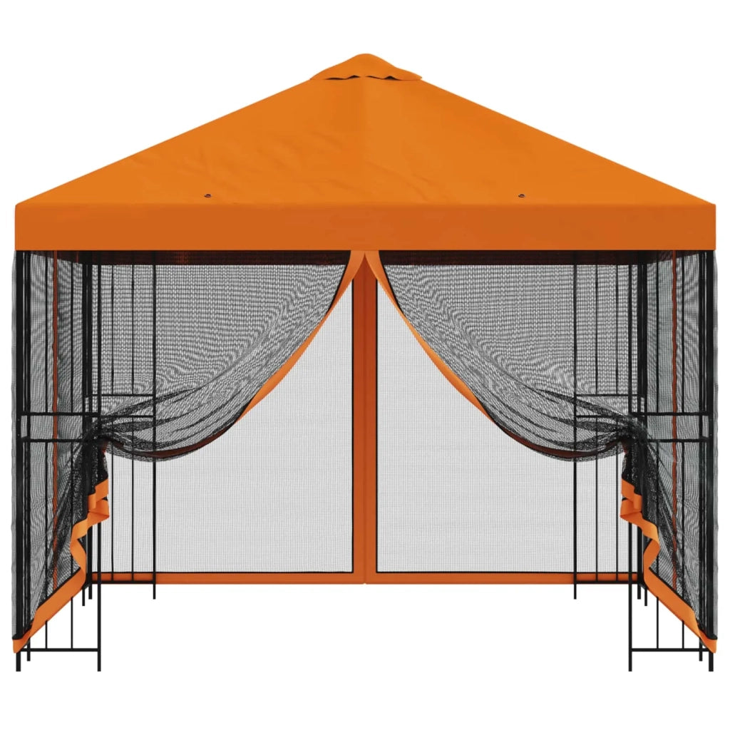 Gazebo da giardino con pareti laterali 3 x 3 m Arancione
