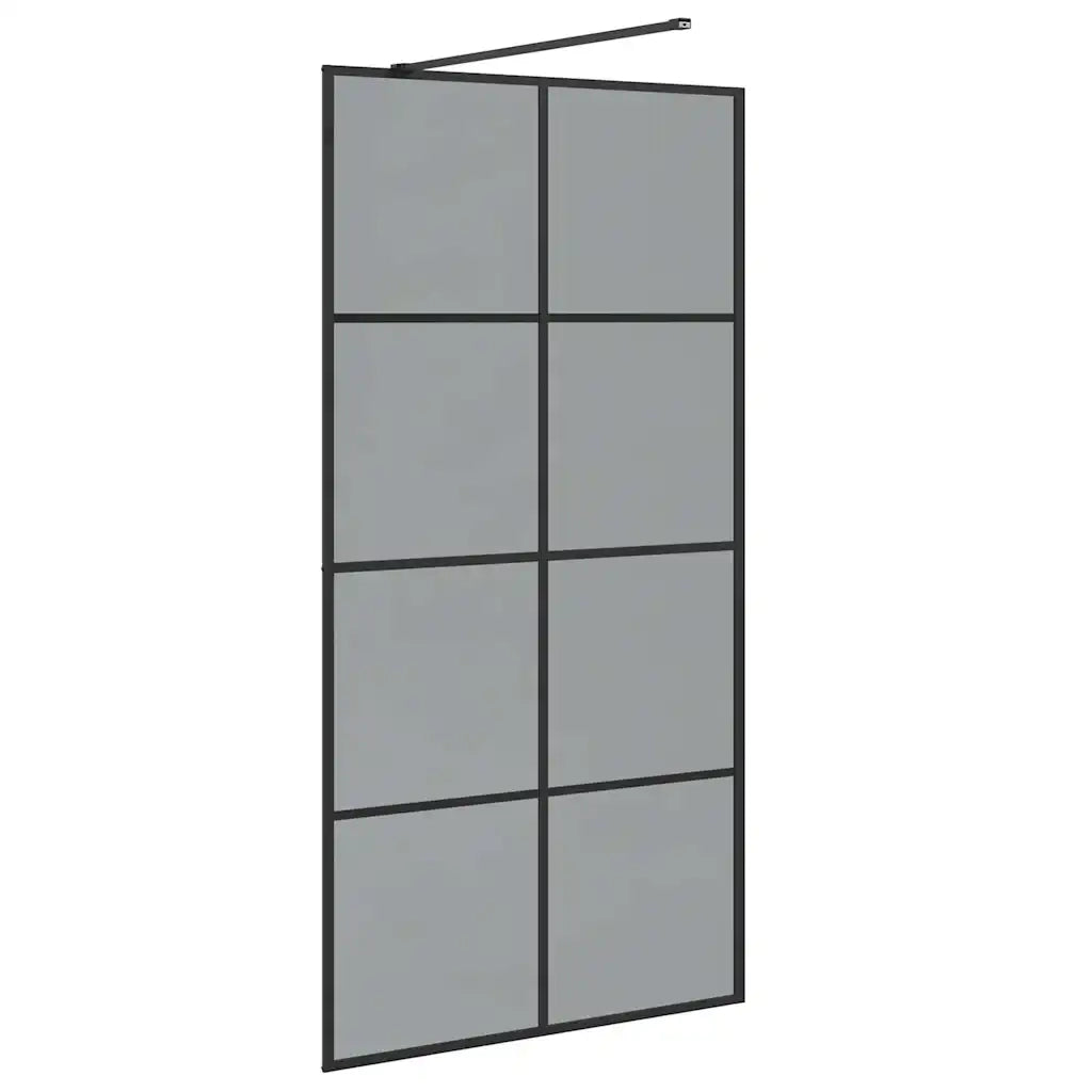 Parete Doccia Walk-in Nero 100 x 195 cm vetro temperato