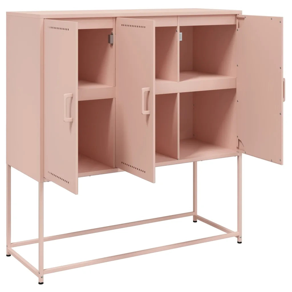 Credenza | Madia | Buffet da pranzo | Armadio da pranzo Rosa 100,5x39x107 cm in Acciaio