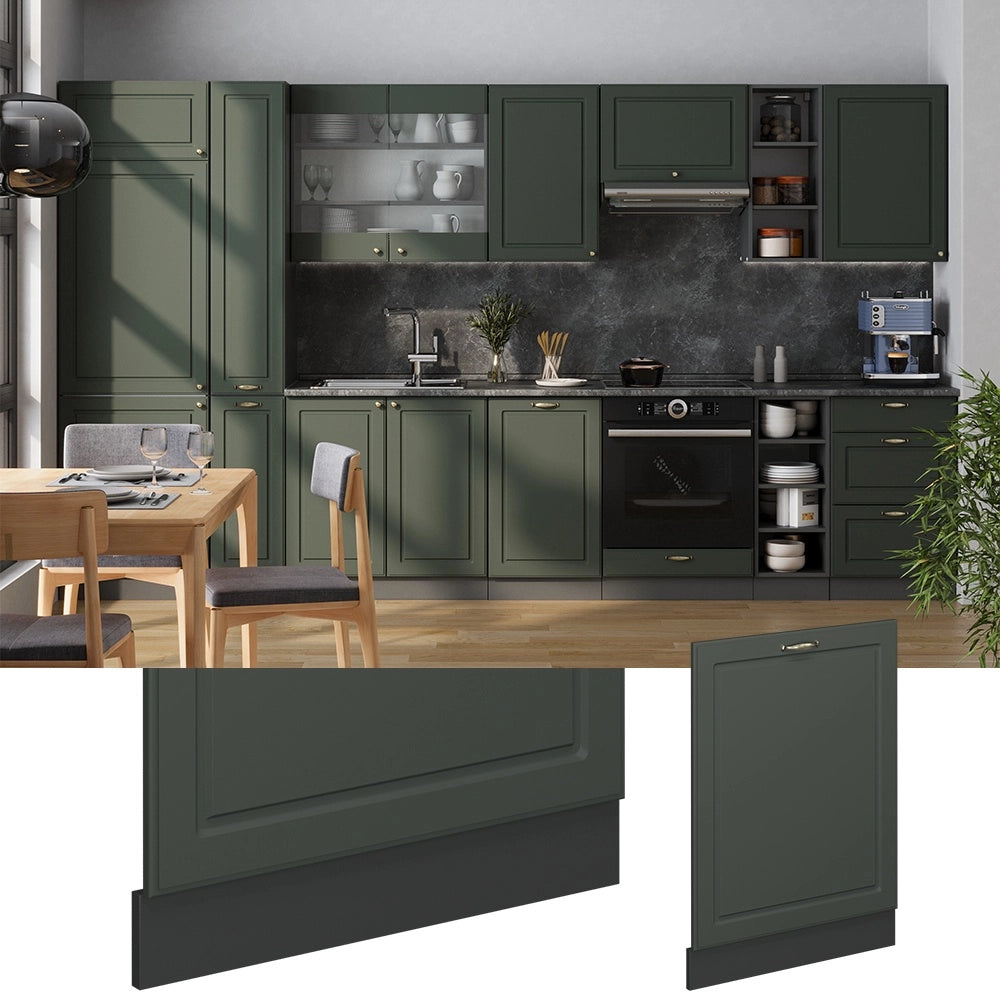 Pannello frontale della lavastoviglie Fame-Line Verde-oro rustico/Antracite 60 cm, PL Rovere Vicco