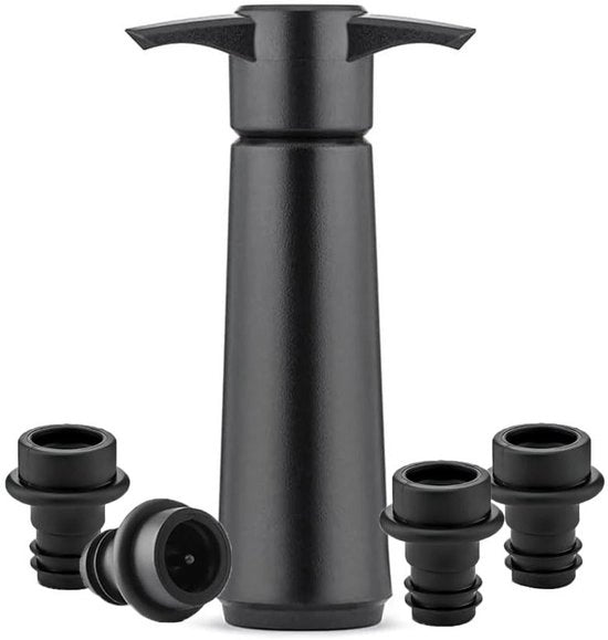 Impugnatura per vino con 6 valvole a tenuta del vuoto - set riutilizzabile - accessorio per vino - multifunzionale - manufatto artigianale di alta qualità - insieme per conservazione del vino