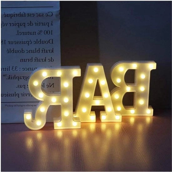 Lampade a Lettere Marquee - Lettere Illuminate LED per Decorazione - Lampade a Batterie per Bar, Casa, Festa, Matrimonio - LED