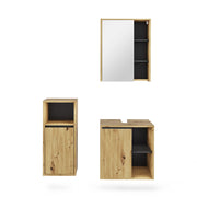 Vicco Set di mobili da bagno Artigiano/grigio 3 parti