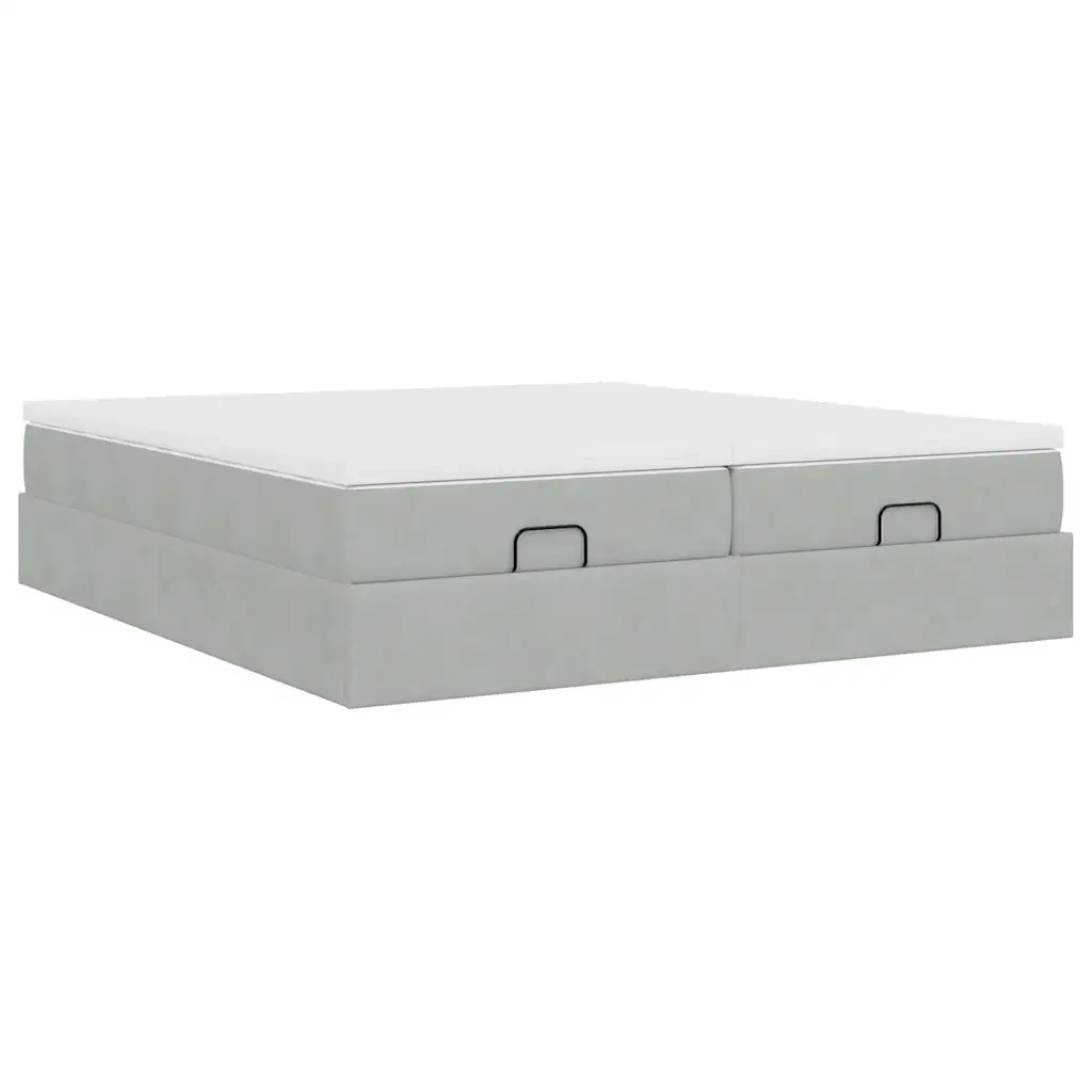 Struttura Letto Pouf con Materassi 160x200 cm in Velluto 3311255