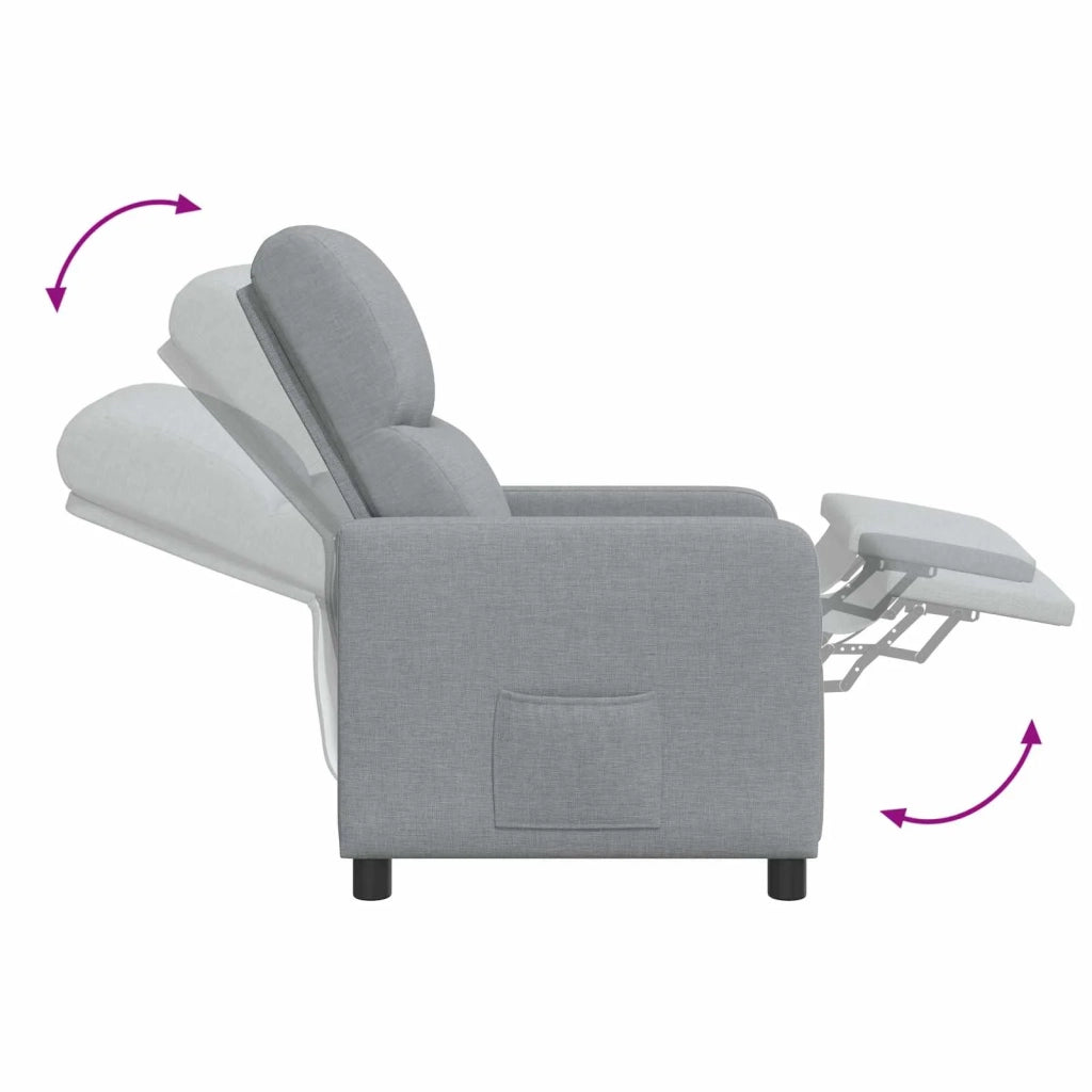 Divano Sedia-Poltrona Massaggiante Grigio Chiaro Tessuto 286951
