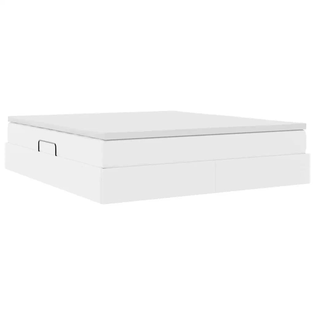 Letto con contenitore e materasso Bianco 160 x 200 cm