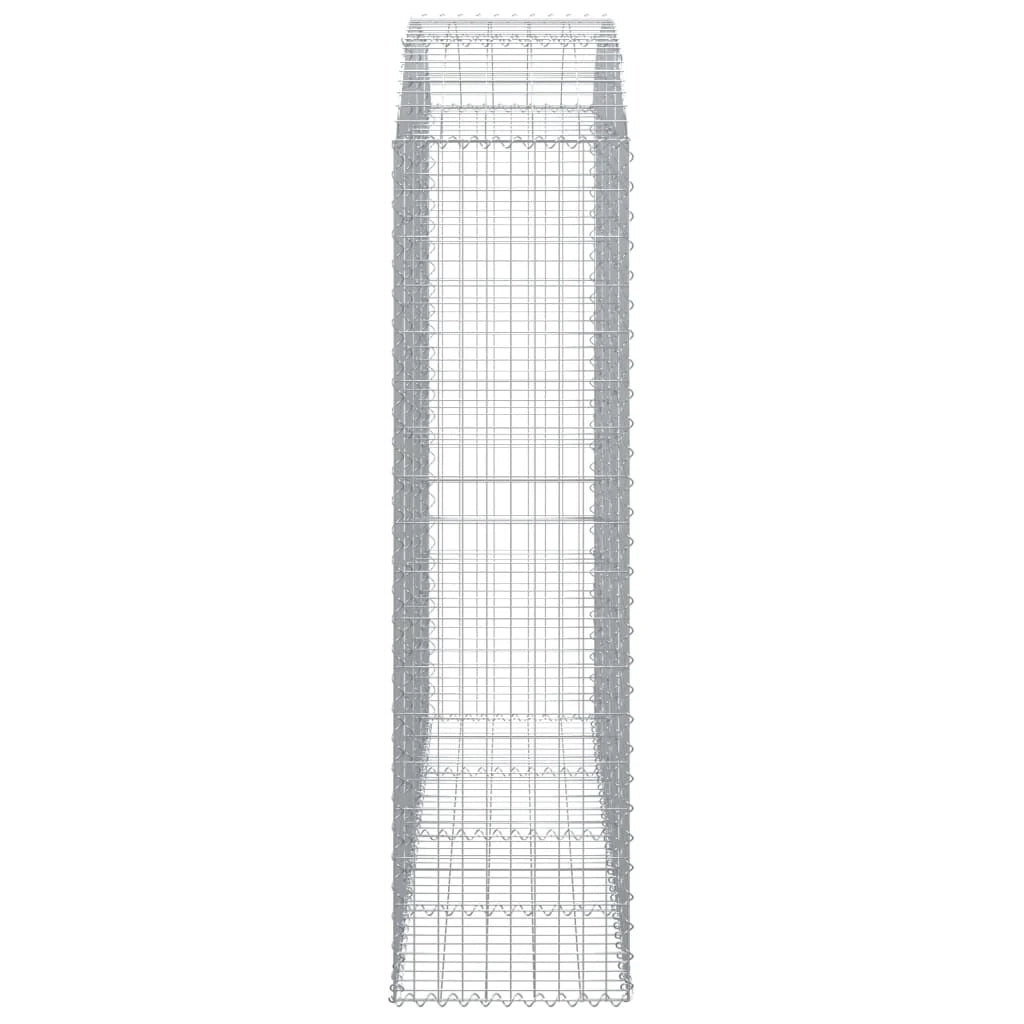 Gabbione recinto a gabbia muro di contenimento ad arco 200 x 50 x 180/200 cm ferro zincato argento 02_0040033