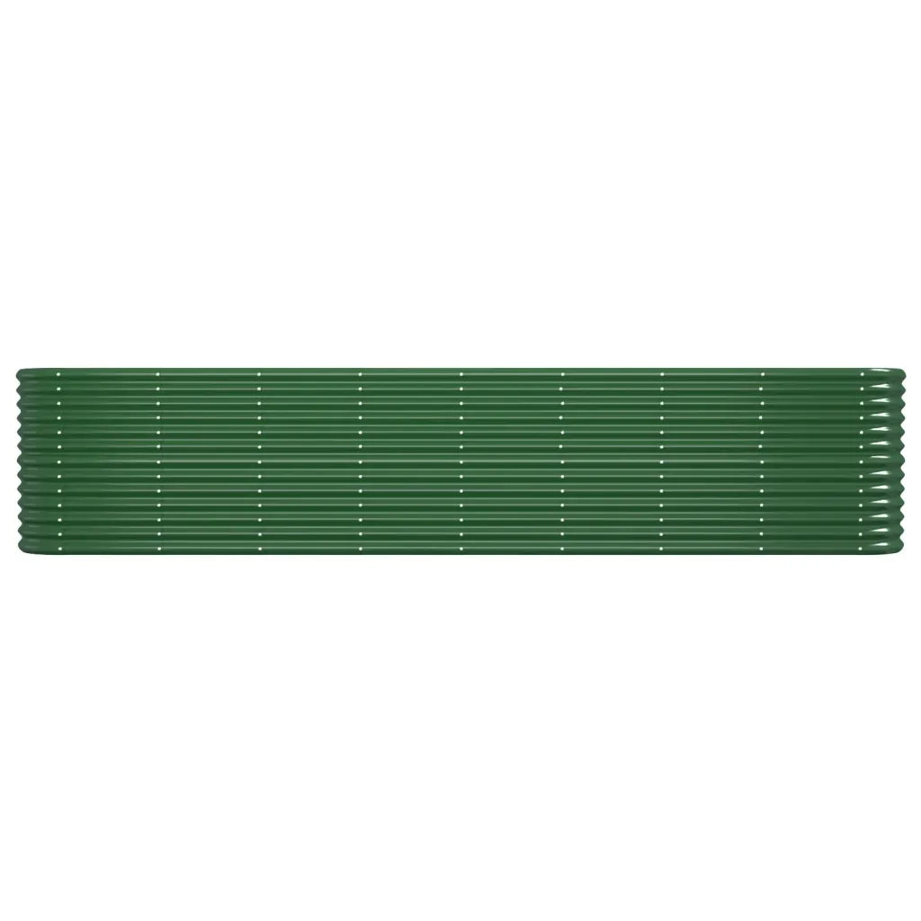 Fioriere | Cassetta per fiori | Letto Giardino Acciaio Verniciato a Polvere 332x40x68 cm Verde