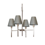 Lampadario Lucerne con paralumi nichel spazzolato 4xE14 Elstead