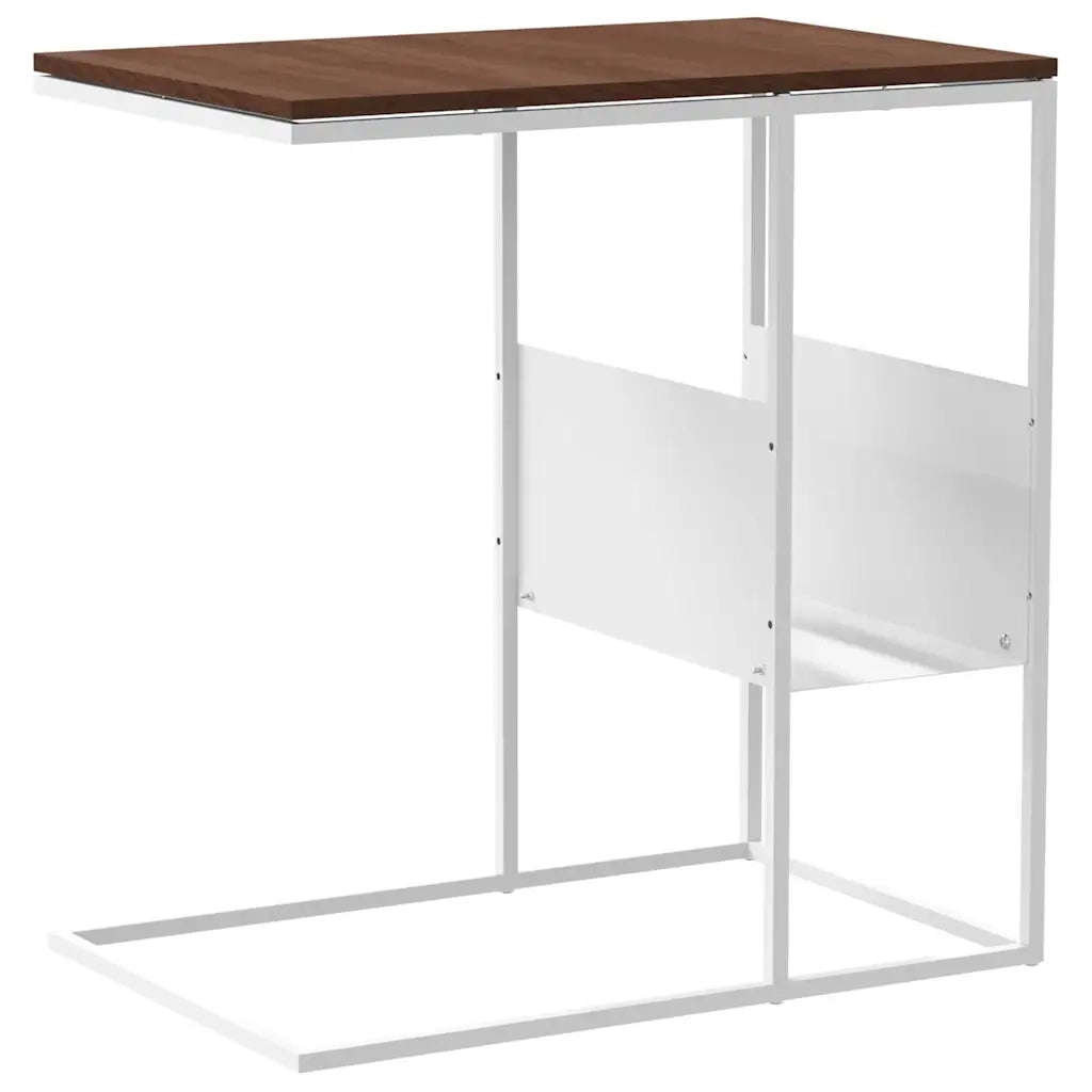 Tavolino Bianco 55x36x59,5 cm Legno Multistrato 343106