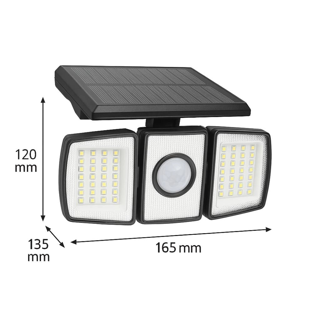 Faretto led solare ecova easy move con sensore pir orientabile
