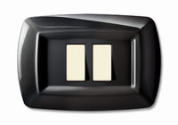 tondo' placca mod.magic in termoplastica,2 posti ravvicinati,colore nero cod:ferx.5950