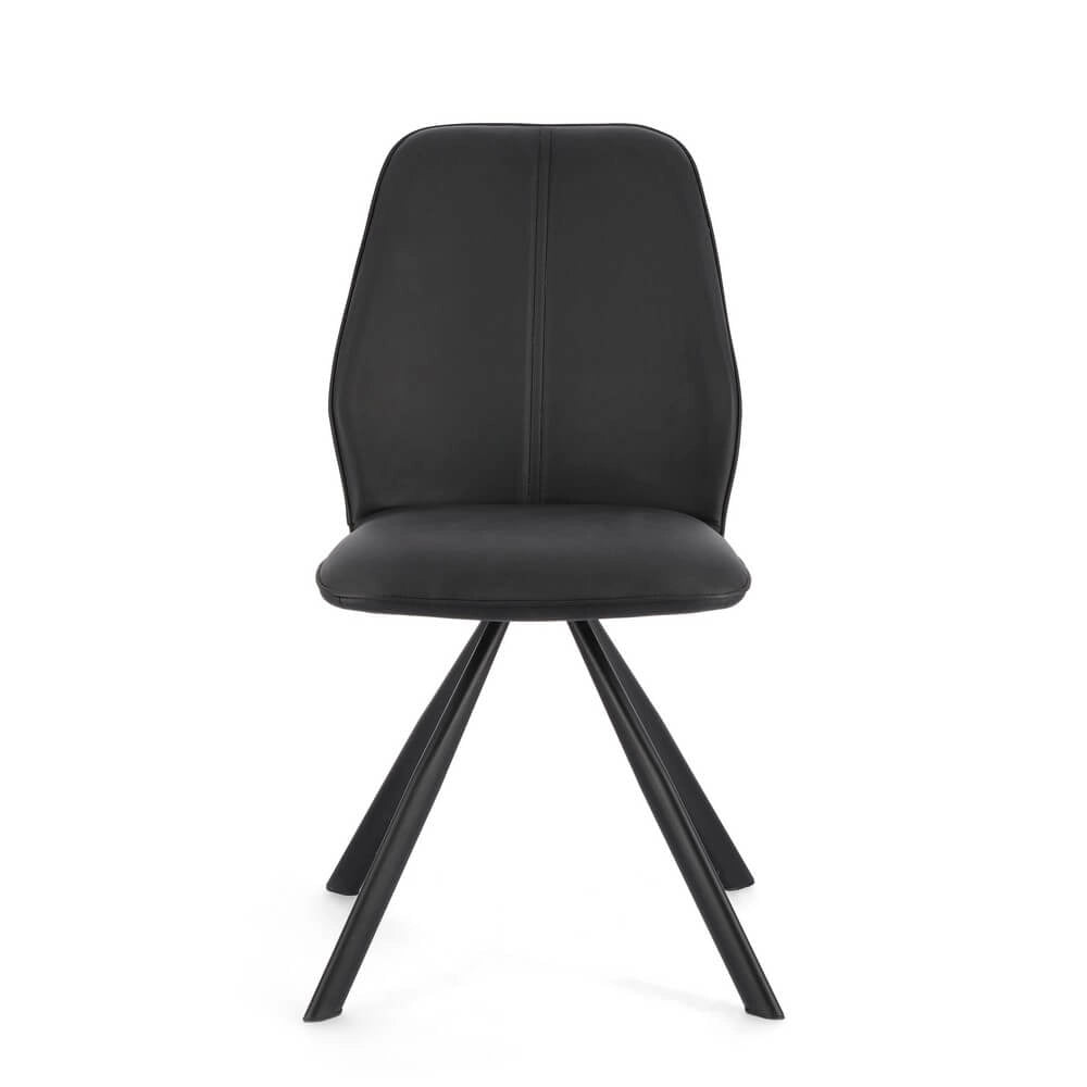 Set di 4 Sedie Imbottite in Similpelle con Gambe in Acciaio - LEO
