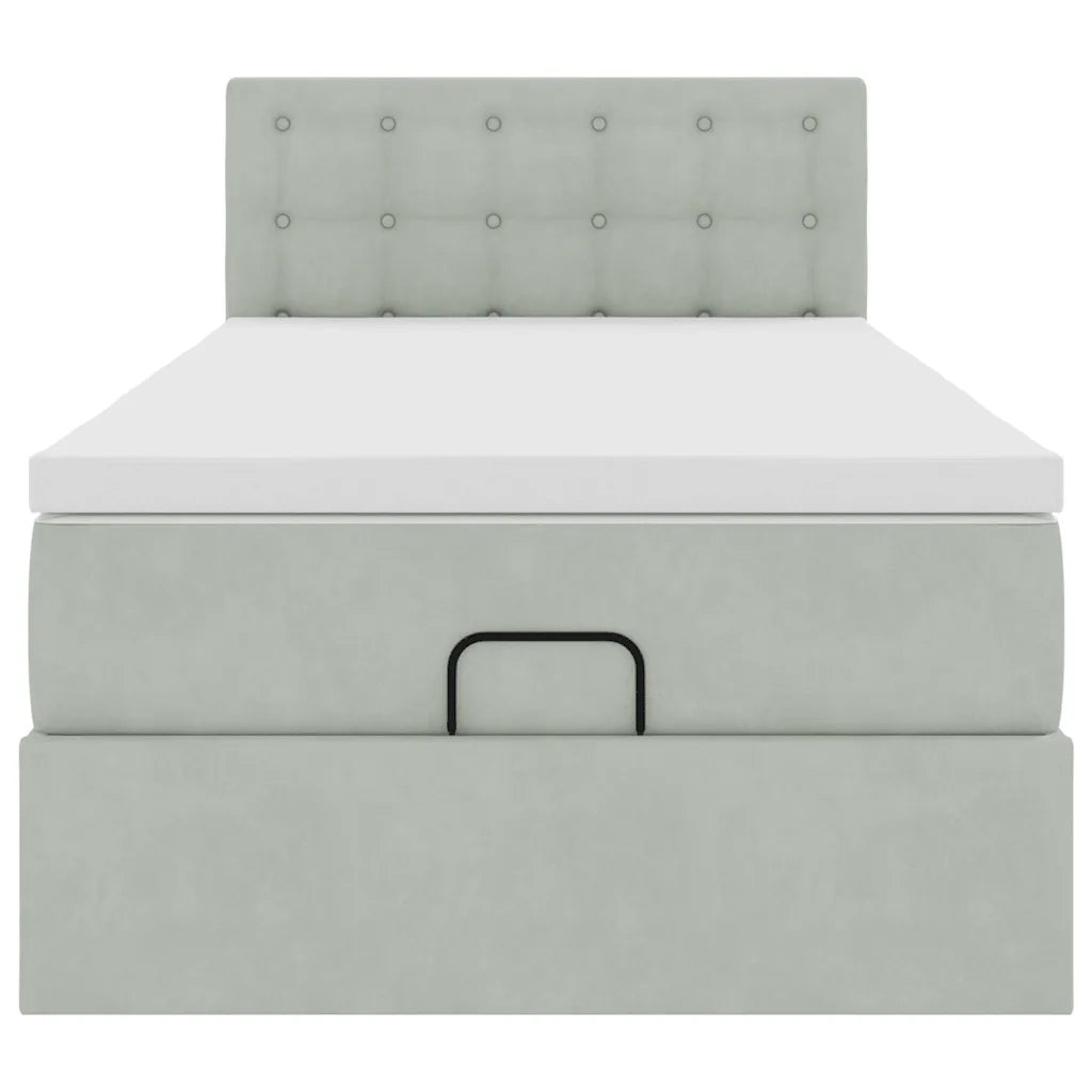 Struttura Letto Pouf con Materasso 90x190 cm in Velluto 3311885