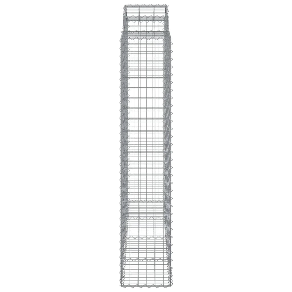 Set di 4 gabbioni ad arco per recinzione gabbia o muro di contenimento 200 x 50 x 200/220 cm ferro zincato argento 02_0041447