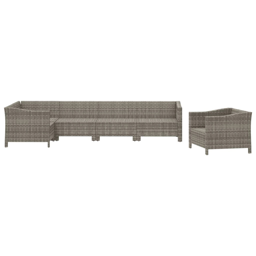 Set di mobili da giardino mobili da esterno 6 pezzi con cuscini resina intrecciata grigia 02_0016812