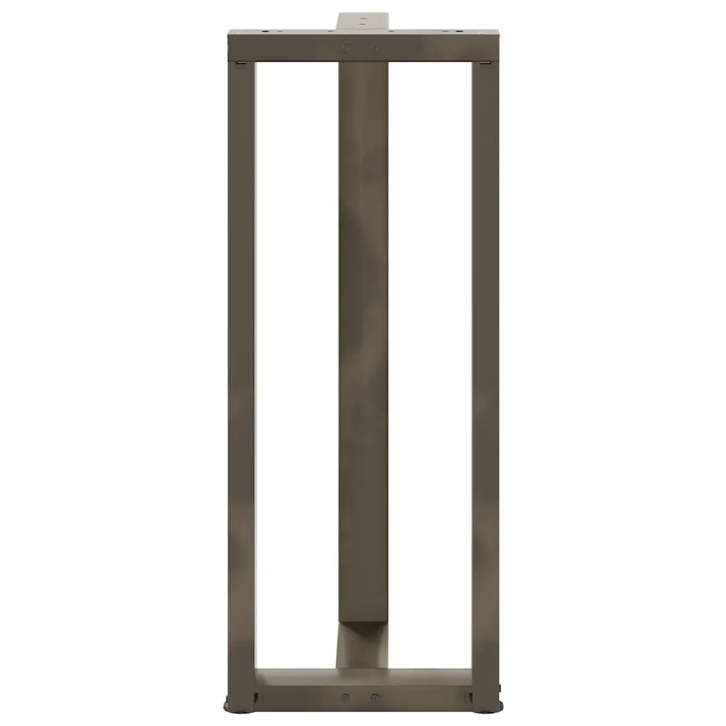 Gambe per tavolo da bar a forma di T 2 pz | Piede del tavolo nere 50x35x(100-101) cm in acciaio