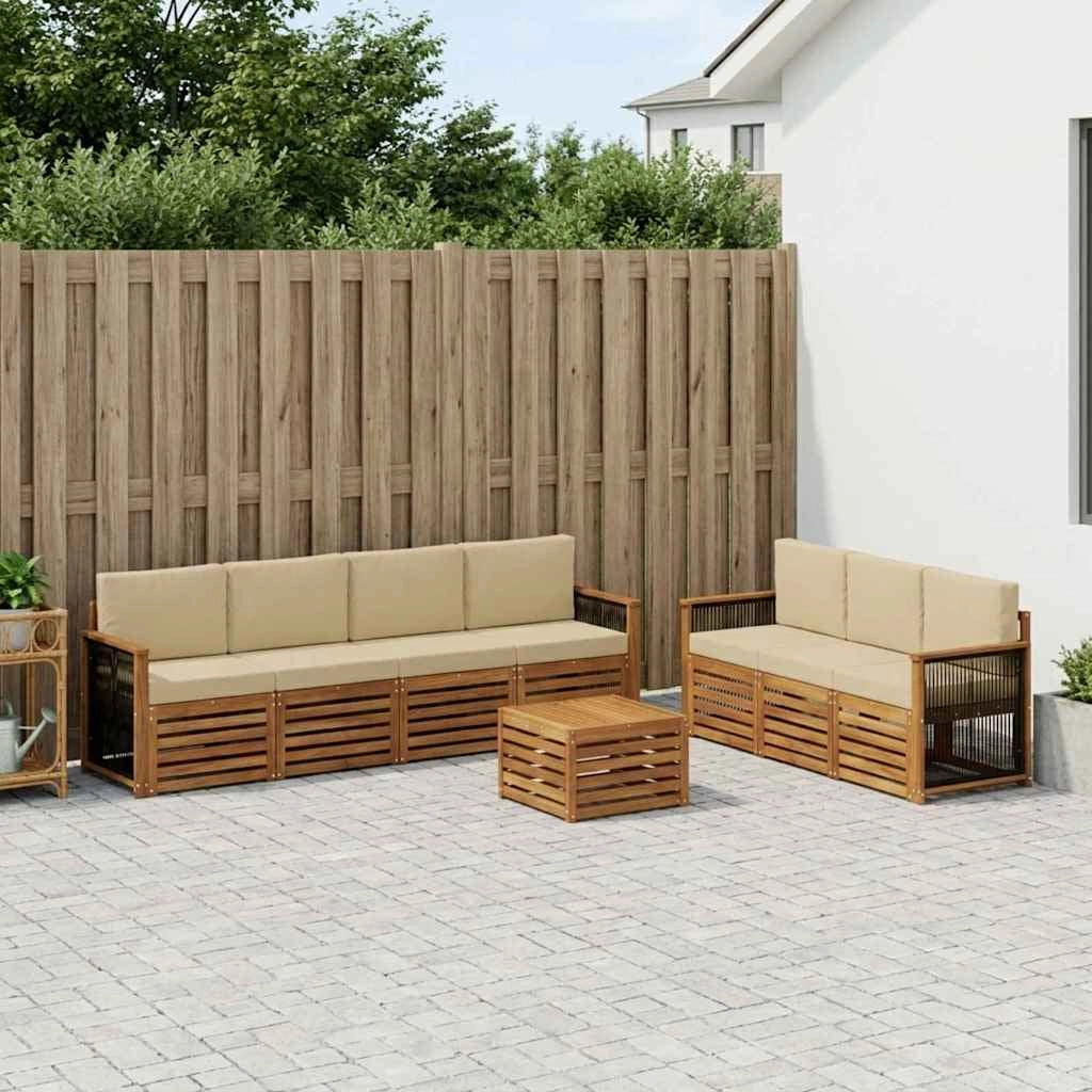 Set divani 8 pz Legno di Acacia Massello 3384114