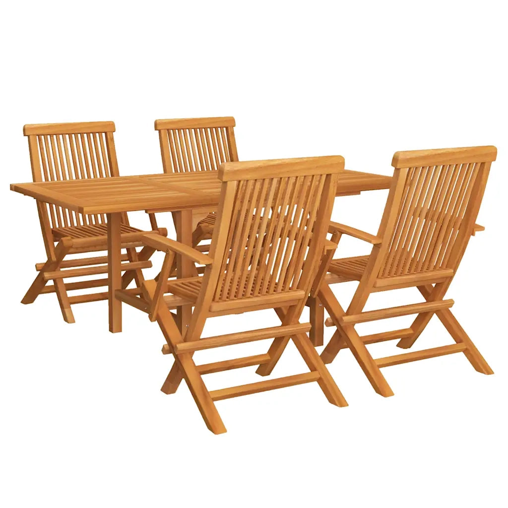 Set da Pranzo da Giardino 5 pz in Legno Massello di Teak 3059595