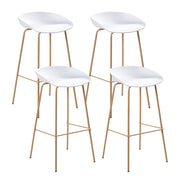 Set di 4 sedie da bar robuste in materiale sintetico e poliestere bianco sala da pranzo