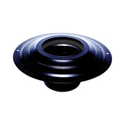 Rosone  con tronchetto DN  100 mm  d. esterno 230 mm. in acciaio inox verniciato nero per stufa a pellet o legna tubo nero  ce Made in Italy