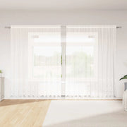 vidaXL Tende con tende Floreale Bianco Poliestere